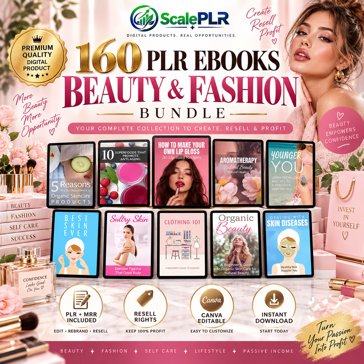 160 Beauty & Fashion PLR eBook Collection (PLR/MRR)