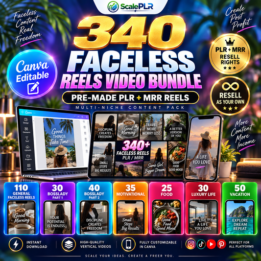 340 Faceless Reels video with Resell Rights