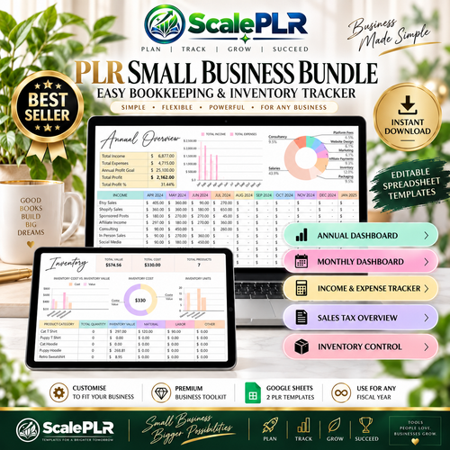 PLR Bookkeeping Spreadsheets with Resell Rights Included