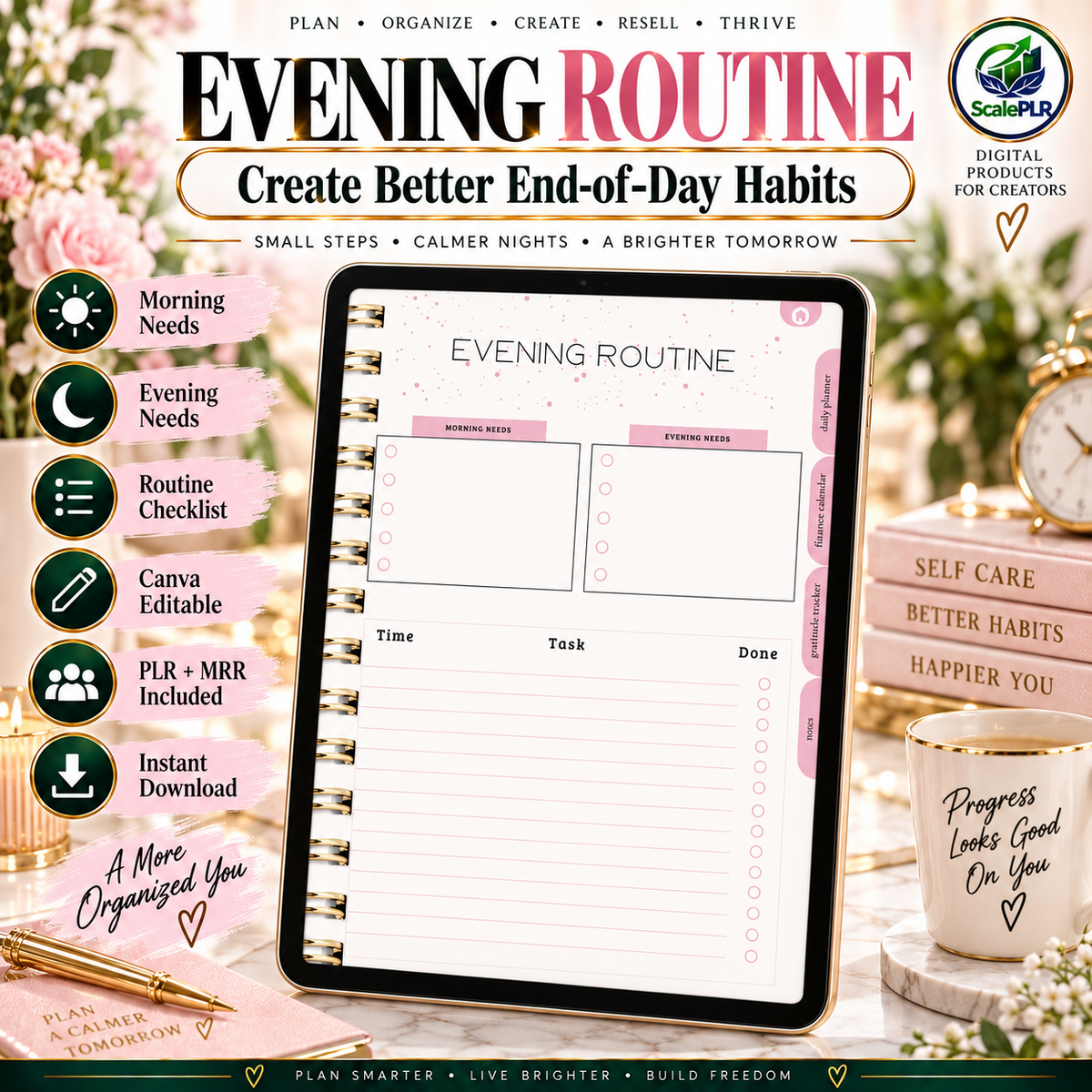 That Girl Digital & Printable Planner 2026 | Self-Care, Wellness & Productivity | Resell Rights