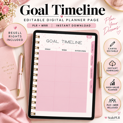That Girl Digital & Printable Planner 2026 | Self-Care, Wellness & Productivity | Resell Rights