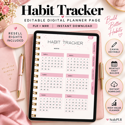 That Girl Digital & Printable Planner 2026 | Self-Care, Wellness & Productivity | Resell Rights