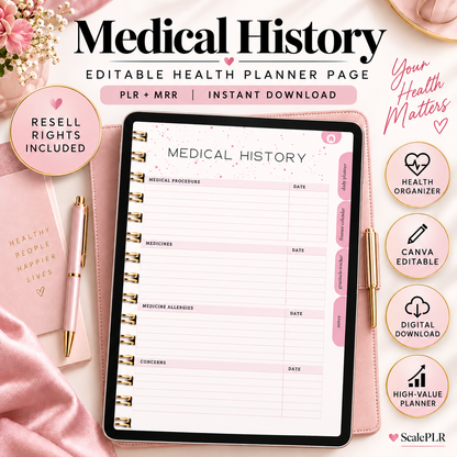 That Girl Digital & Printable Planner 2026 | Self-Care, Wellness & Productivity | Resell Rights
