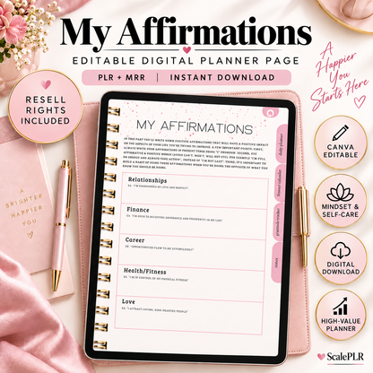 That Girl Digital & Printable Planner 2026 | Self-Care, Wellness & Productivity | Resell Rights