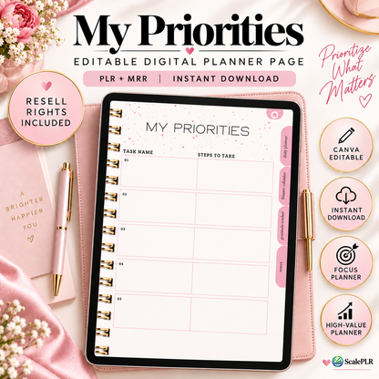 That Girl Digital & Printable Planner 2026 | Self-Care, Wellness & Productivity | Resell Rights