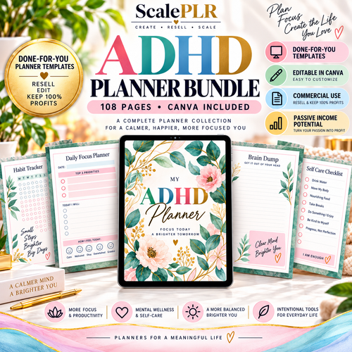 All in One ADHD Digital Planner for Goodnotes, iPad & Phone + Bonus ADHD Notion Template