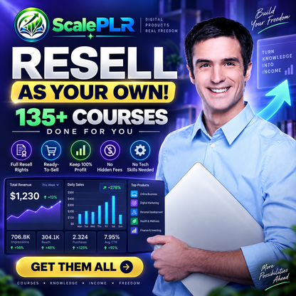 135 Video Courses with Resell Rights