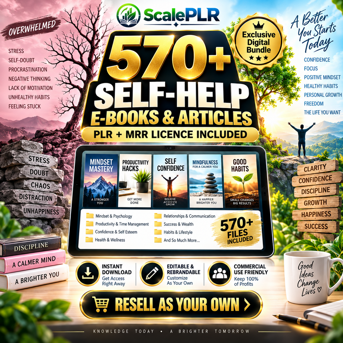 570+ Self-Help PLR eBooks with Resell Rights