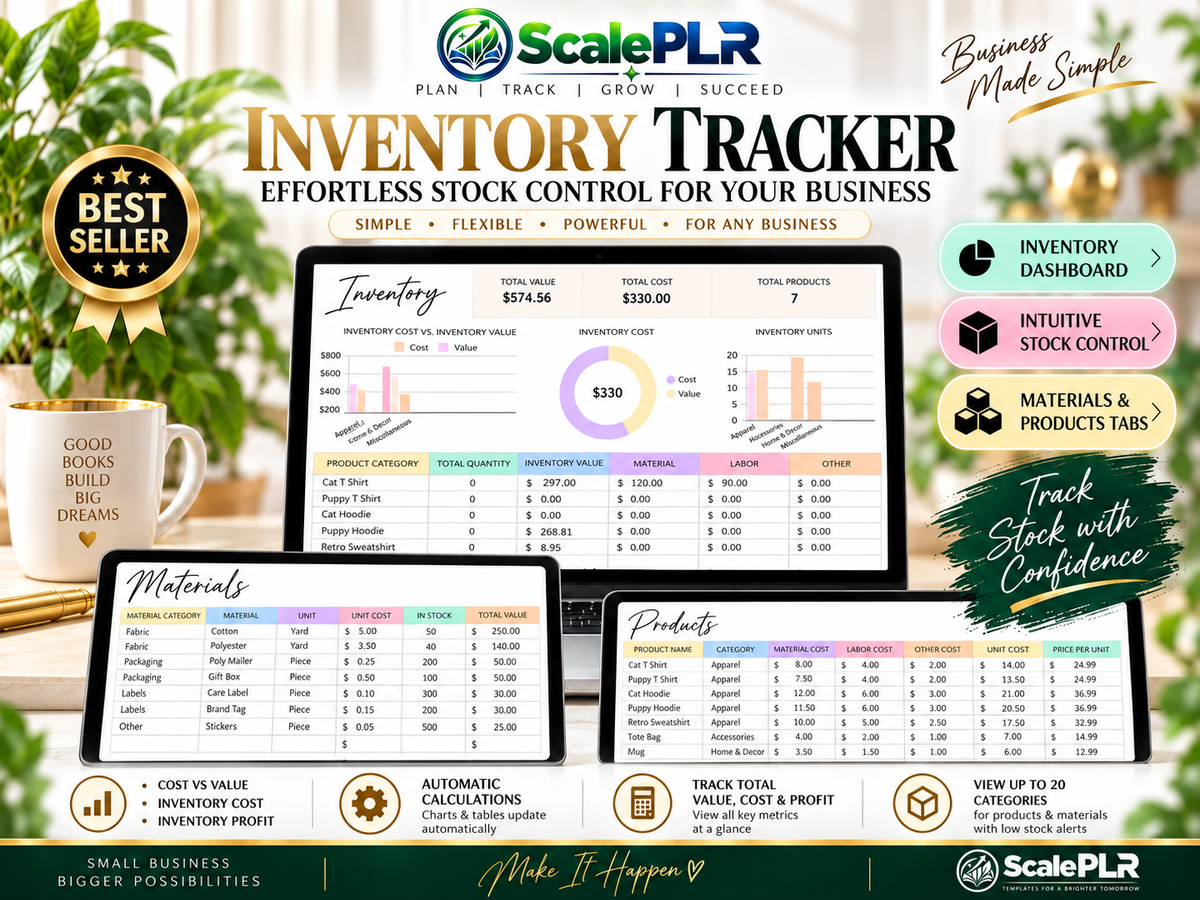 PLR Bookkeeping Spreadsheets with Resell Rights Included
