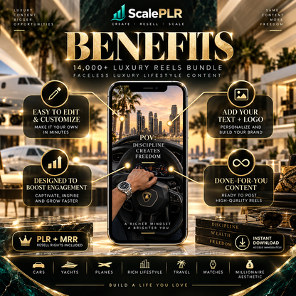 14,000+ Luxury Lifestyle Content (PLR/MRR)