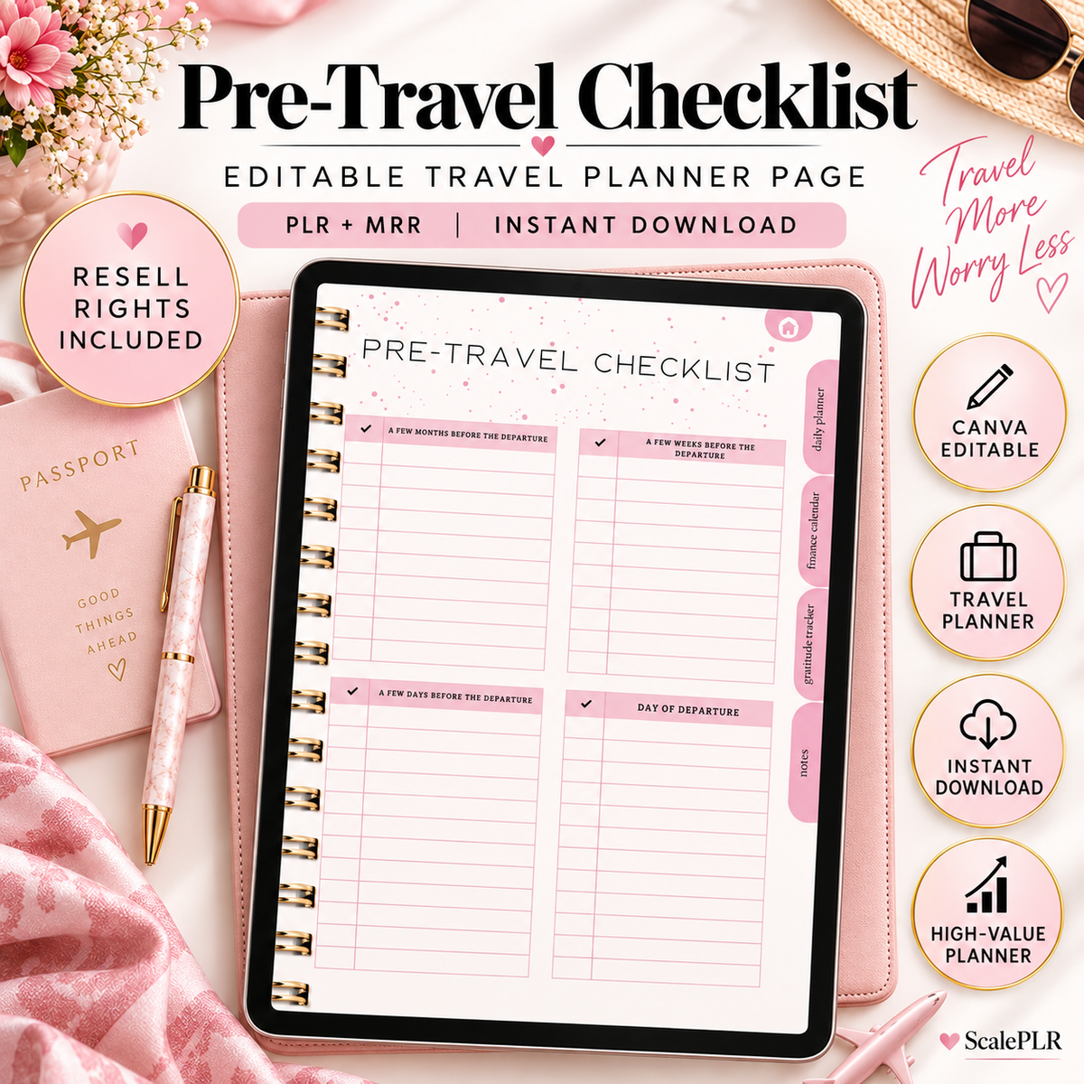 That Girl Digital & Printable Planner 2026 | Self-Care, Wellness & Productivity | Resell Rights