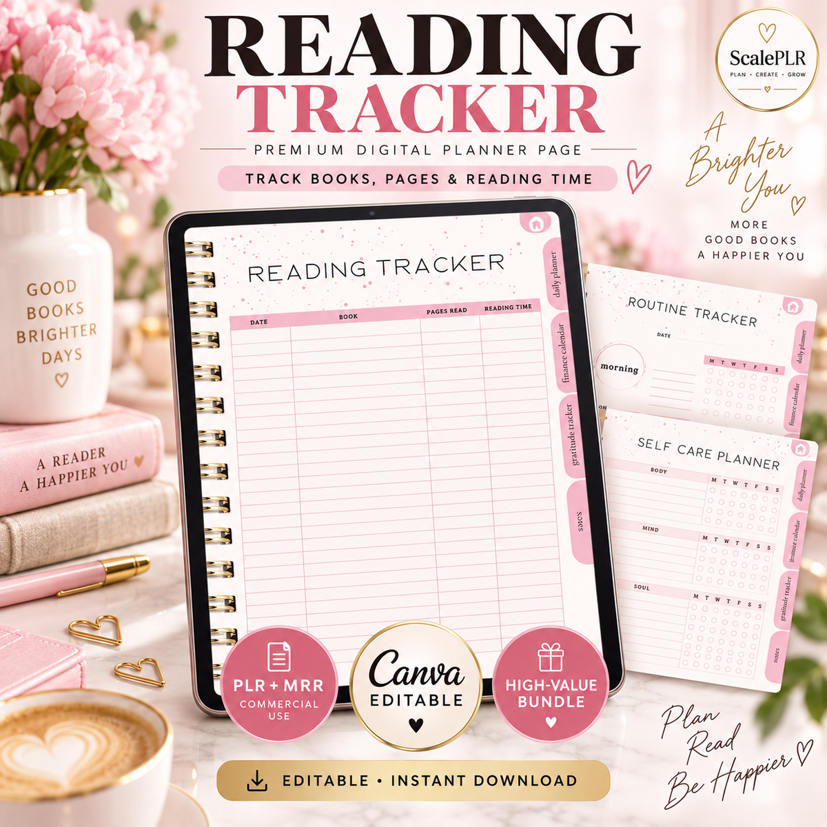 That Girl Digital & Printable Planner 2026 | Self-Care, Wellness & Productivity | Resell Rights