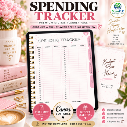 That Girl Digital & Printable Planner 2026 | Self-Care, Wellness & Productivity | Resell Rights