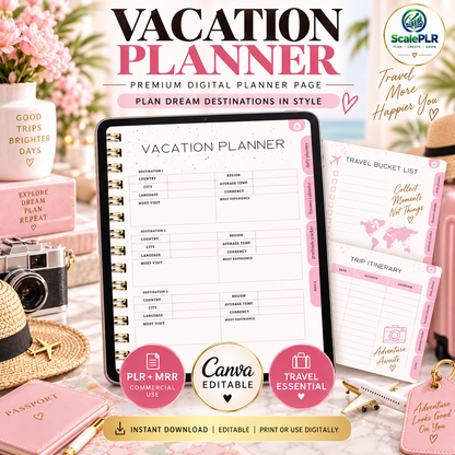 That Girl Digital & Printable Planner 2026 | Self-Care, Wellness & Productivity | Resell Rights