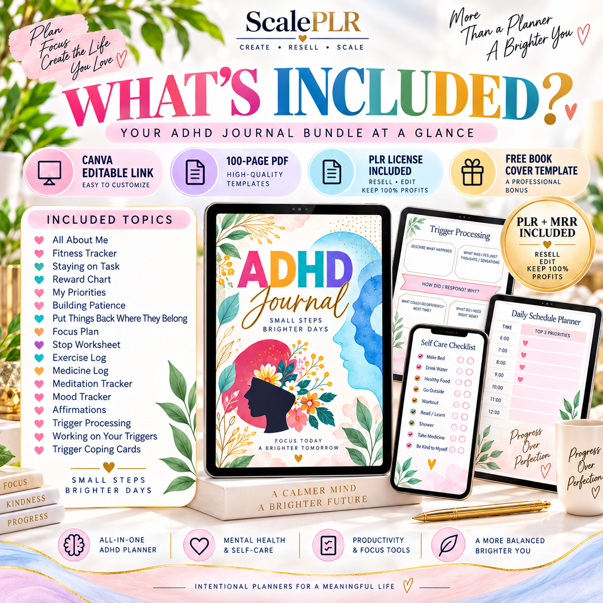 All in One ADHD Digital Planner for Goodnotes, iPad & Phone + Bonus ADHD Notion Template
