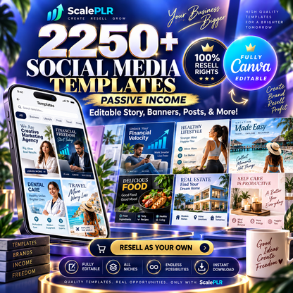 2250+ Editable Social Media Templates | Boost Engagement & Grow Your Brand for the Next 5+ Years