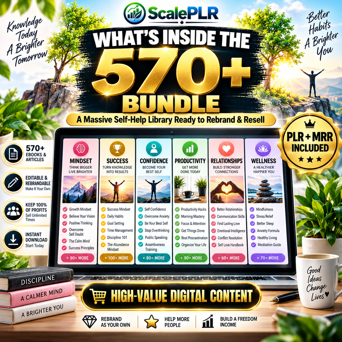 570+ Self-Help PLR eBooks with Resell Rights