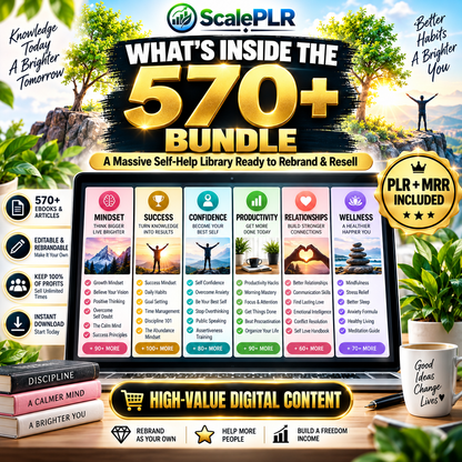 570+ Self-Help PLR eBooks with Resell Rights