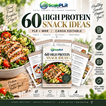 60 High Protein Recipe Book with Resell Rights | Printable & Editable