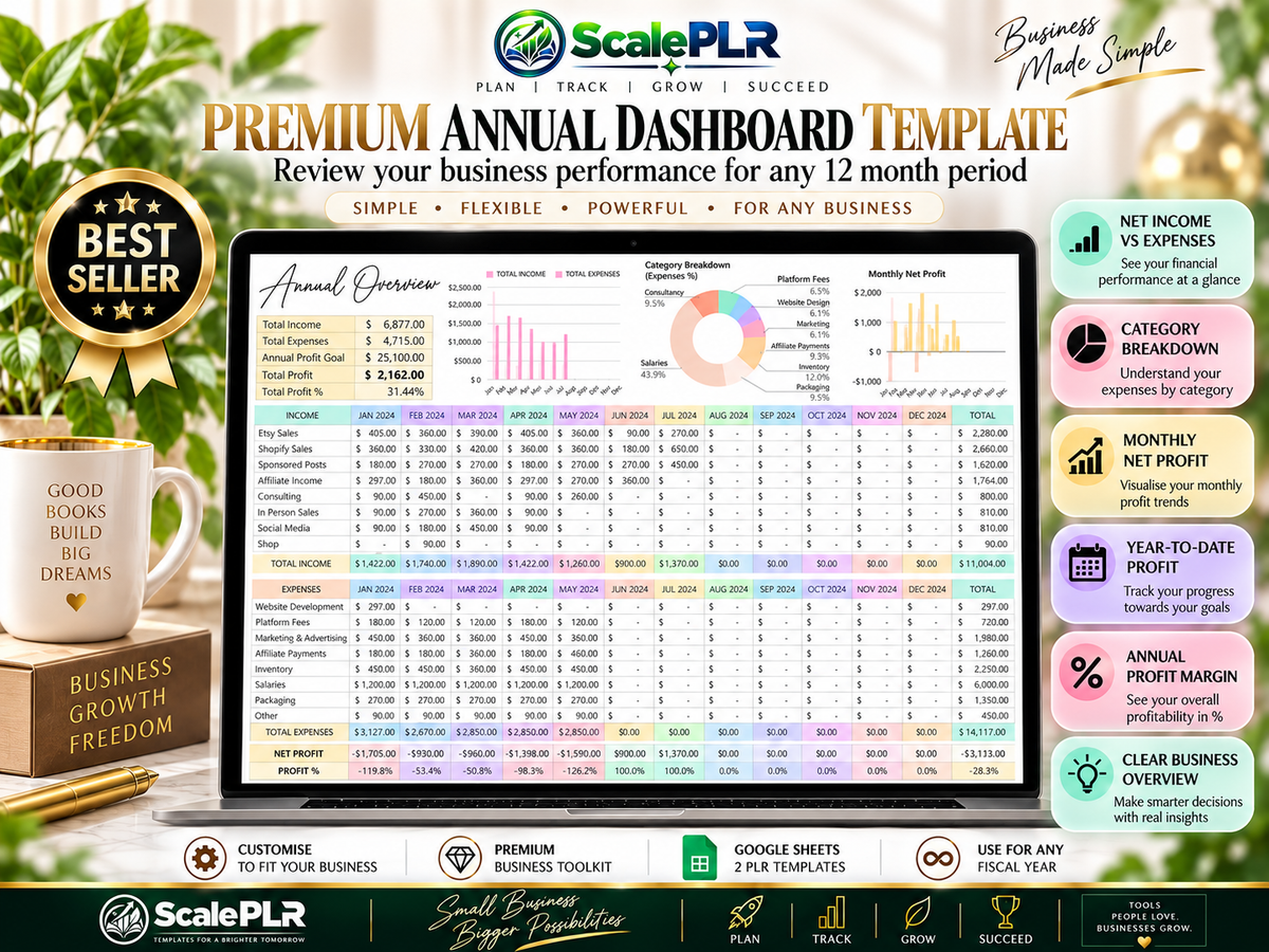 PLR Bookkeeping Spreadsheets with Resell Rights Included