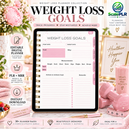That Girl Digital & Printable Planner 2026 | Self-Care, Wellness & Productivity | Resell Rights