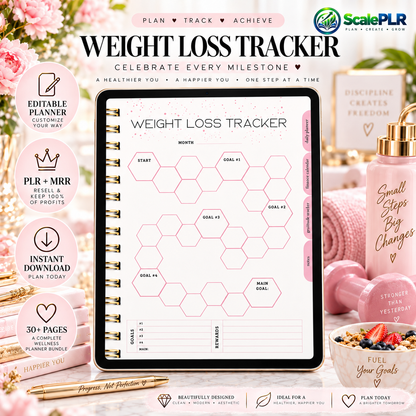 That Girl Digital & Printable Planner 2026 | Self-Care, Wellness & Productivity | Resell Rights