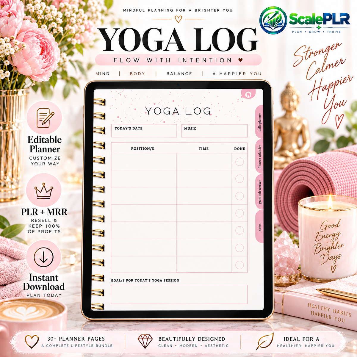 That Girl Digital & Printable Planner 2026 | Self-Care, Wellness & Productivity | Resell Rights