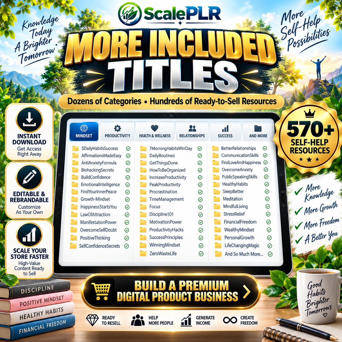 570+ Self-Help PLR eBooks with Resell Rights