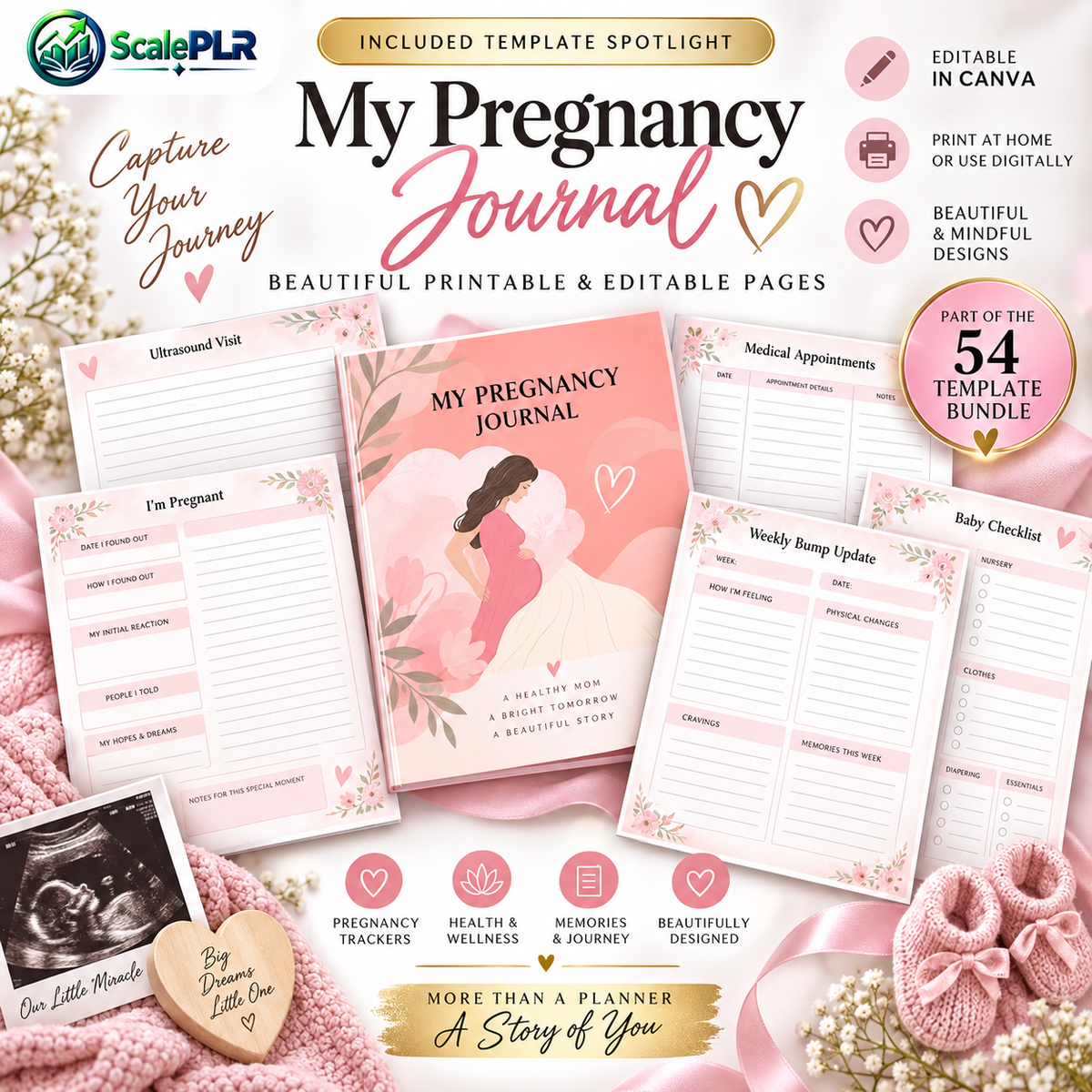 850+ Pages PLR Planner Bundle | 54 Canva Templates | Editable + Printable | PLR + MRR Rights