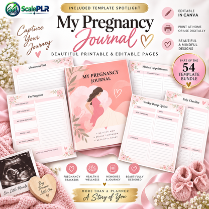 850+ Pages PLR Planner Bundle | 54 Canva Templates | Editable + Printable | PLR + MRR Rights
