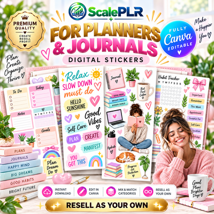 8,000+ Digital Planner Stickers | PNG Bundle for Planners & Journals | PLR + MRR