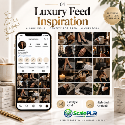 Luxury Instagram Canva Template Kit | Canva Editable | PLR + Resell Rights