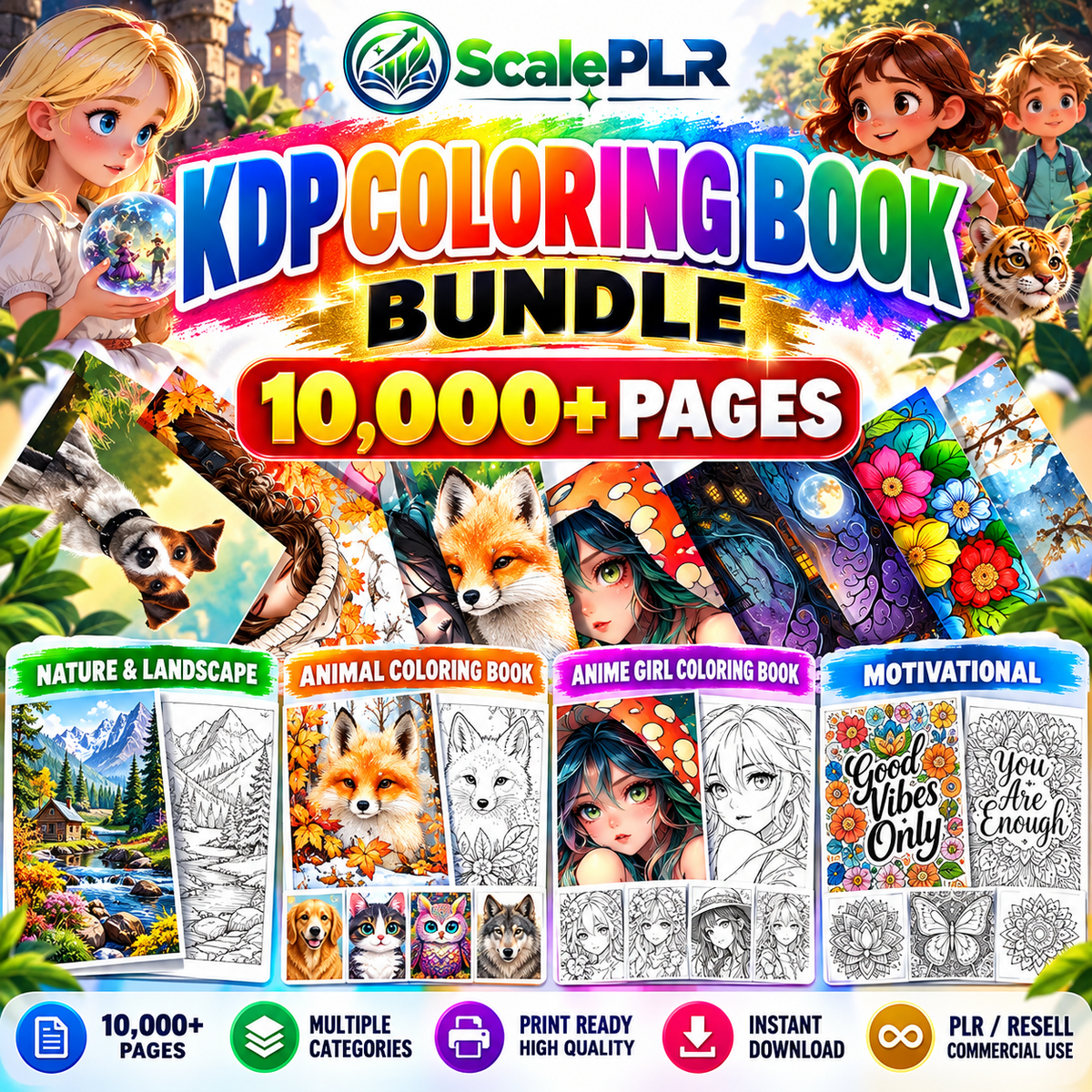 10,000+ Pages PLR Coloring Books | With Resell Rights!
