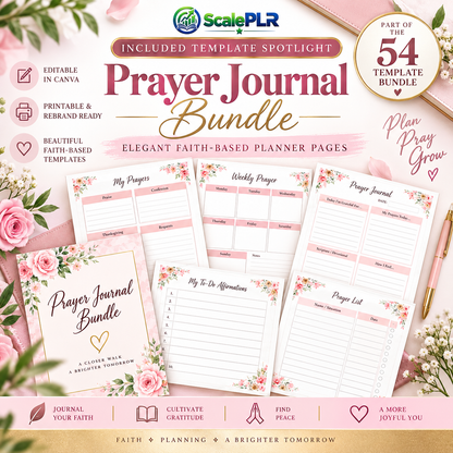850+ Pages PLR Planner Bundle | 54 Canva Templates | Editable + Printable | PLR + MRR Rights