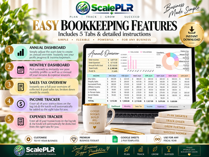 PLR Bookkeeping Spreadsheets with Resell Rights Included