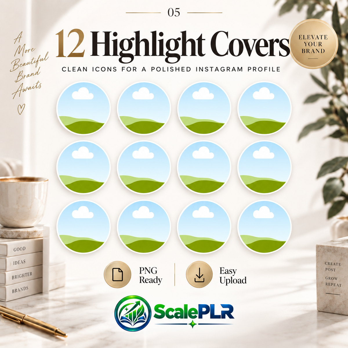 Luxury Instagram Canva Template Kit | Canva Editable | PLR + Resell Rights