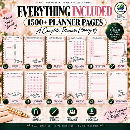 That Girl Digital & Printable Planner 2026 | Self-Care, Wellness & Productivity | Resell Rights