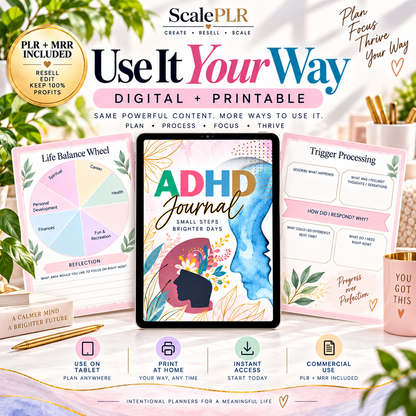 All in One ADHD Digital Planner for Goodnotes, iPad & Phone + Bonus ADHD Notion Template