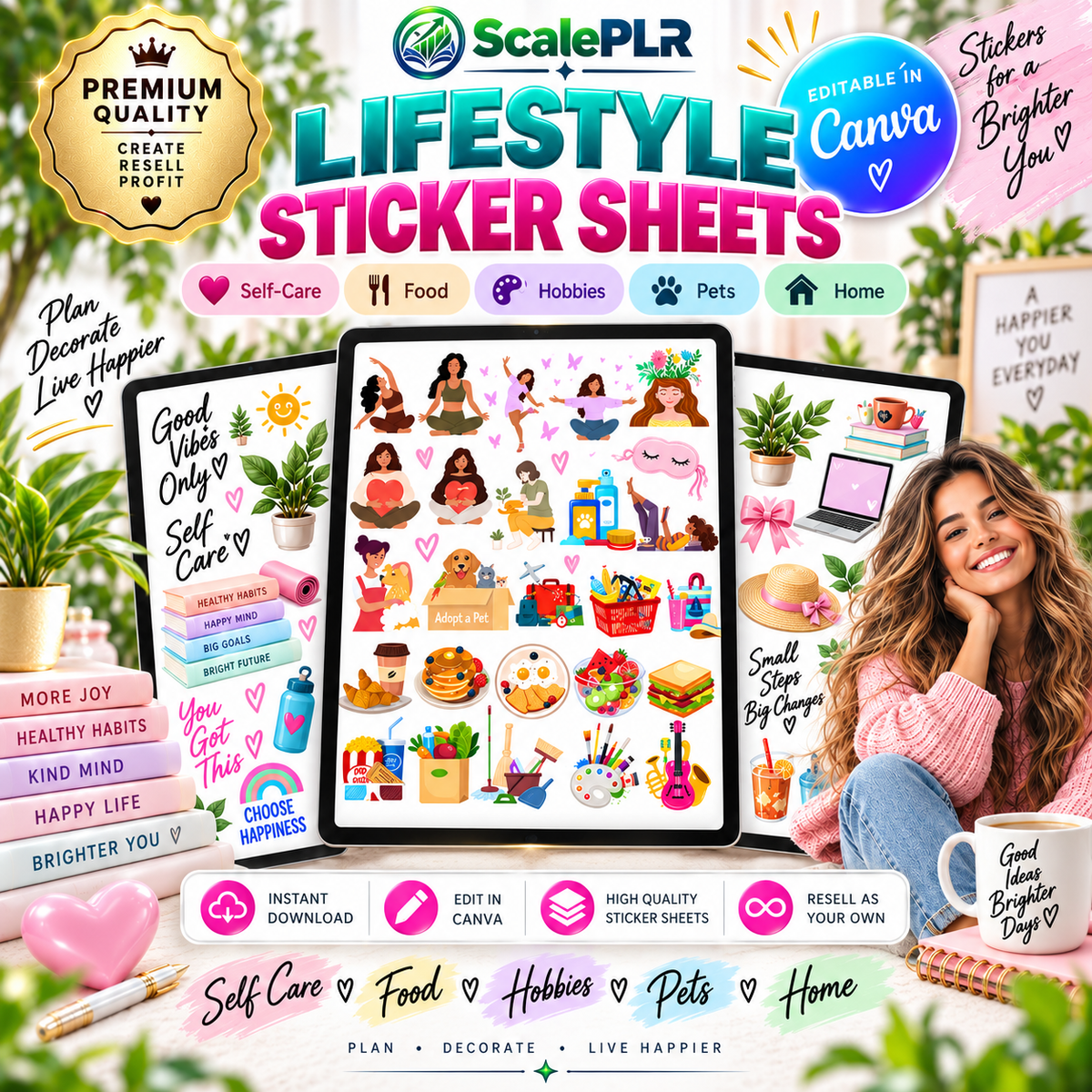 8,000+ Digital Planner Stickers | PNG Bundle for Planners & Journals | PLR + MRR