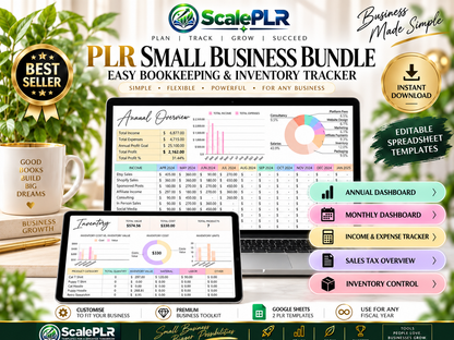 PLR Bookkeeping Spreadsheets with Resell Rights Included
