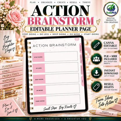 That Girl Digital & Printable Planner 2026 | Self-Care, Wellness & Productivity | Resell Rights