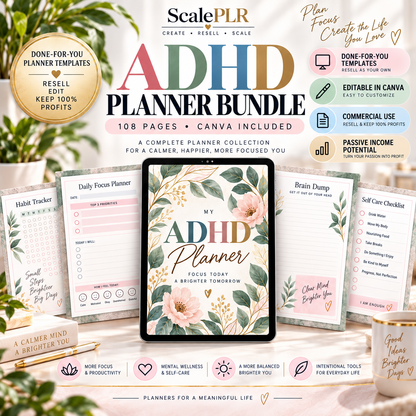 All in One ADHD Digital Planner for Goodnotes, iPad & Phone + Bonus ADHD Notion Template