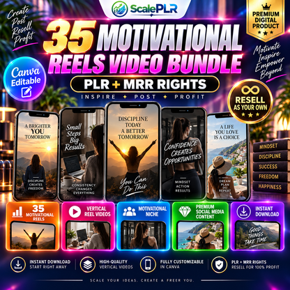 340 Faceless Reels Bundle | Canva-Editable Instagram & TikTok Videos | PLR + MRR