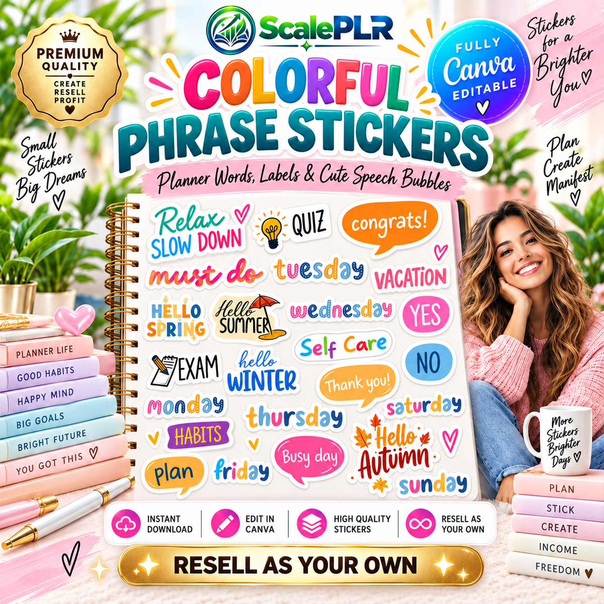 8,000+ Digital Planner Stickers | PNG Bundle for Planners & Journals | PLR + MRR