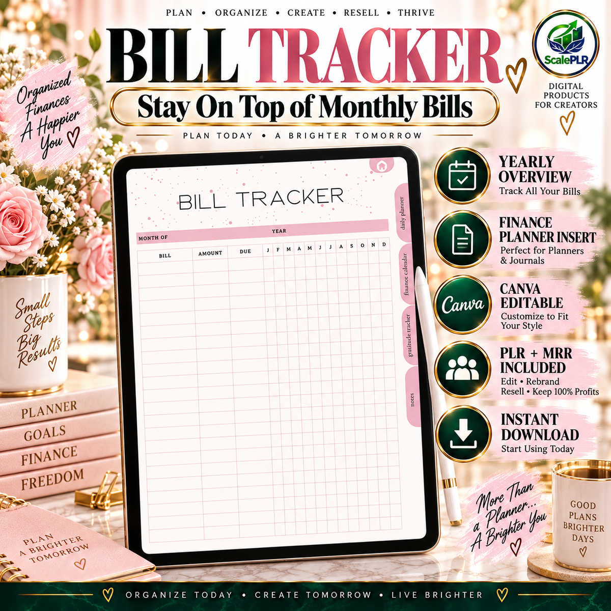 That Girl Digital & Printable Planner 2026 | Self-Care, Wellness & Productivity | Resell Rights