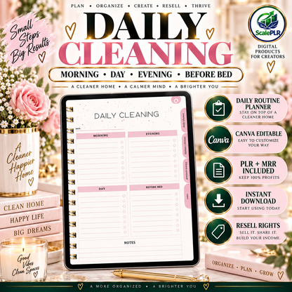 That Girl Digital & Printable Planner 2026 | Self-Care, Wellness & Productivity | Resell Rights